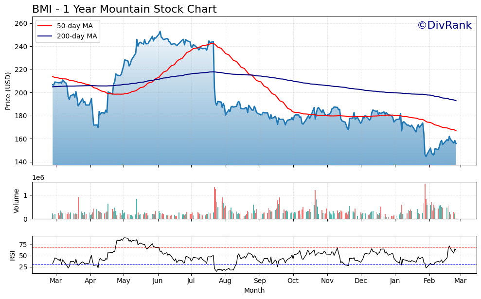 BMI 1 Year Mountain Chart